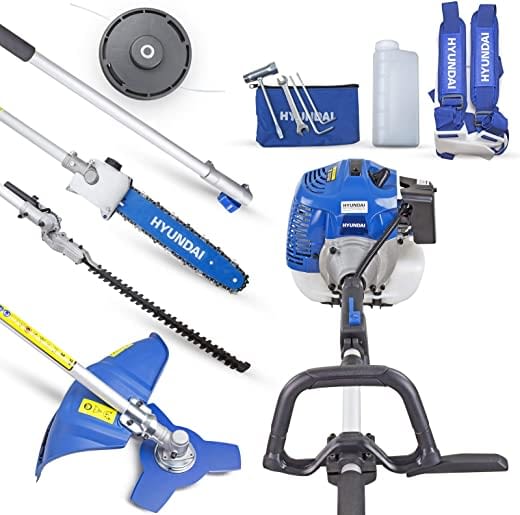 Hyundai 52cc 5 in 1 Petrol MultiTool Set, Grass, Hedge Trimmer, Pruner