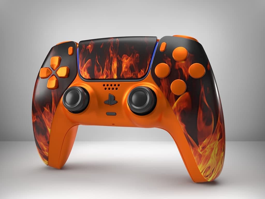 Fire Flames / Orange Soft Touch Limited Edition Custom PS5 Playstation